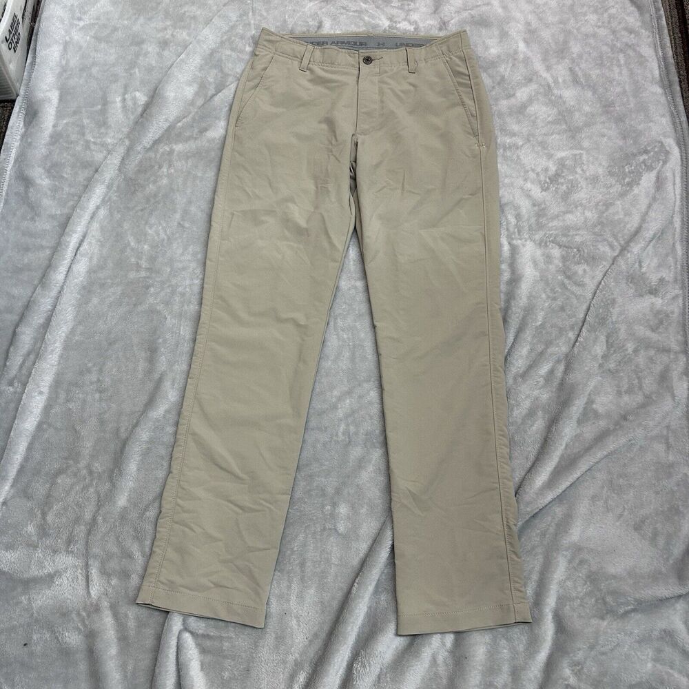 Under Armour Golf Pants Mens 32x32 Tan Khaki Athletic Stretch Nylon